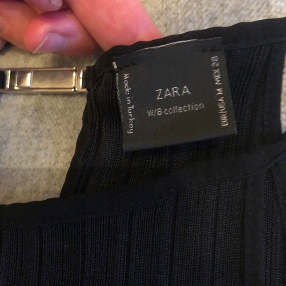 Zara Black Ribbed Polyester Cami - Picture 4 of 4